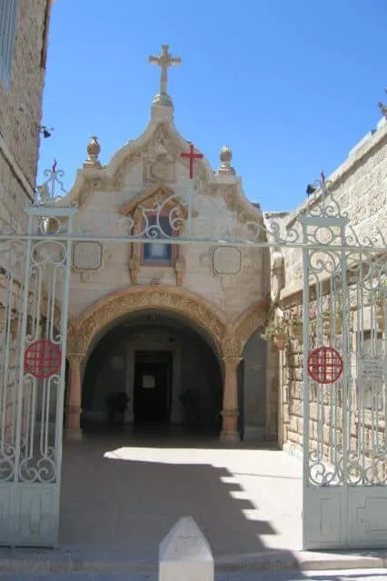 Milk Grotto is just around the corner from the Church of the Nativity. Machr2000 The entrance of Milk Grotto, Bethlehem