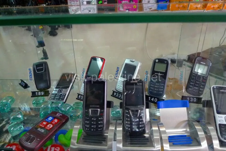 Mobile phones are from around 100 NIS. These are sim free. Showcase of mobile phones in Palestine