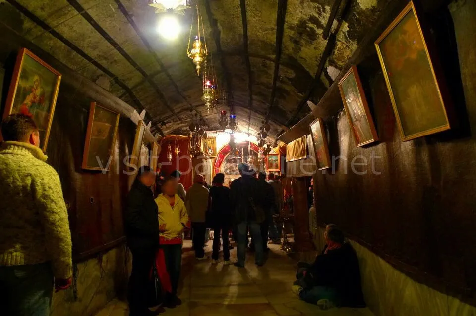 The Grotto of the Nativity: always full of visitors in this small room. The Grotto of the Nativity at the Church of the Nativity, Bethlehem