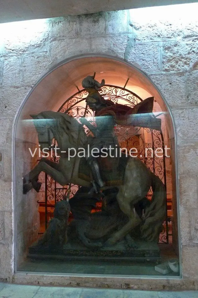 The statue of Saint George at the church of St. Catherine, Bethlehem The statue of Saint George at the church of St. Catherine, Bethlehem