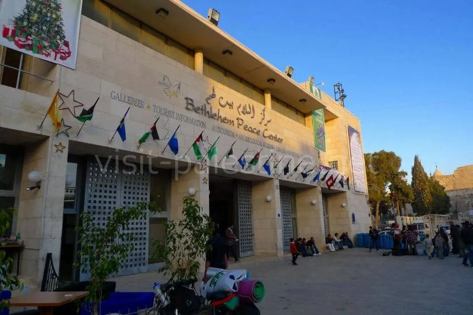 Peace Center at the Manger Square. There are tourist information, a souvenir shop, and also a restaurant. Bethlehem Peace Center