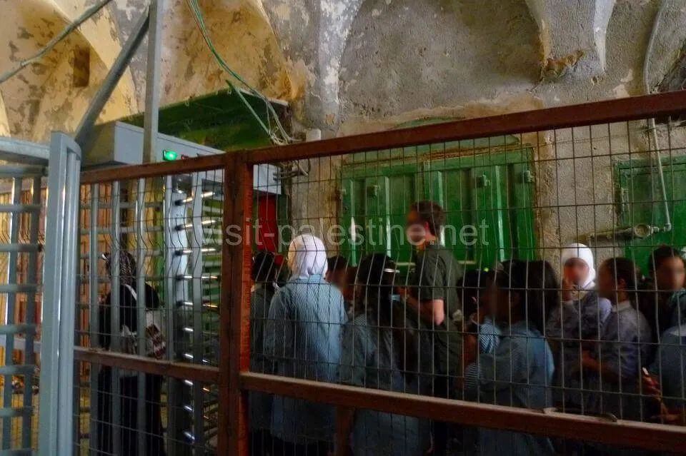 A long queue is usually on the way to Abraham Mosque. The Old City a long queue at the gate for Abraham Mosque, Hebron