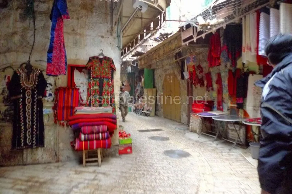 Because Hebron is a commercial city, you can find plenty of Palestinian products. The souk of the Old City, Hebron