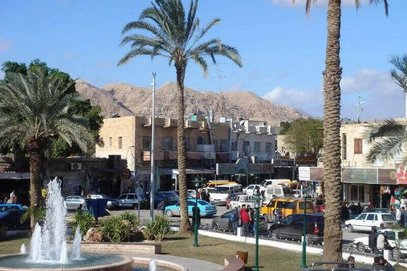Jericho is located 258 meters below sea level. It’s warm even in Winter. David Lisbona Jericho city center