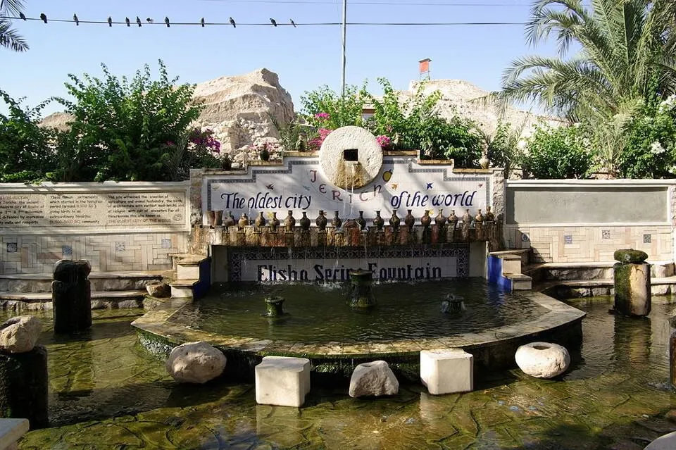 The spring water of the fountain Elisha’s fountain, Jericho