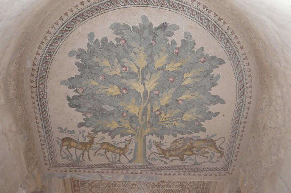 The mosaic at Hisham’s Palace, Jericho