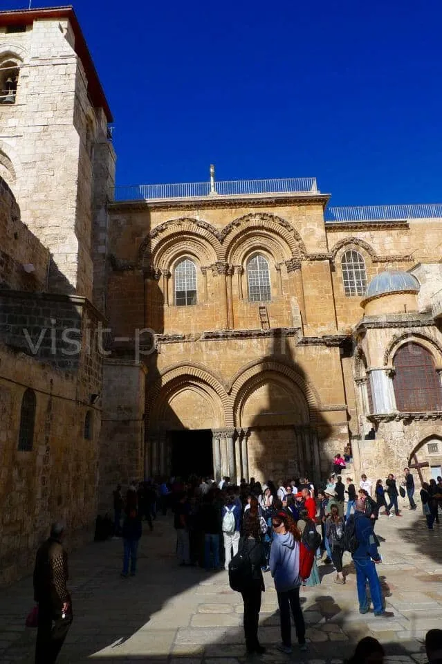 The 10th station is at the chapel on the right of the entrance of the church. Jerusalem Via Dolorosa the 10st station the Church of the Holy Sepulchre