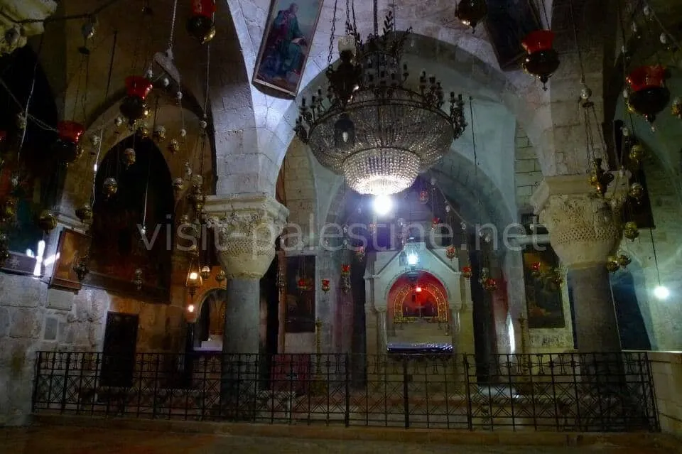 The Chapel of Saint Helena is the lower level of the church. The floor is made with a large decorative mosaic. Jerusalem the Chapel of Saint Helena in theChurch of the Holy Sepulchre