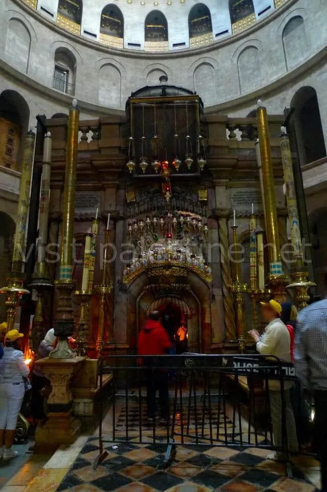 The small chapel of His tomb Jerusalem Via Dolorosa the 14st station Jusus’ tomb