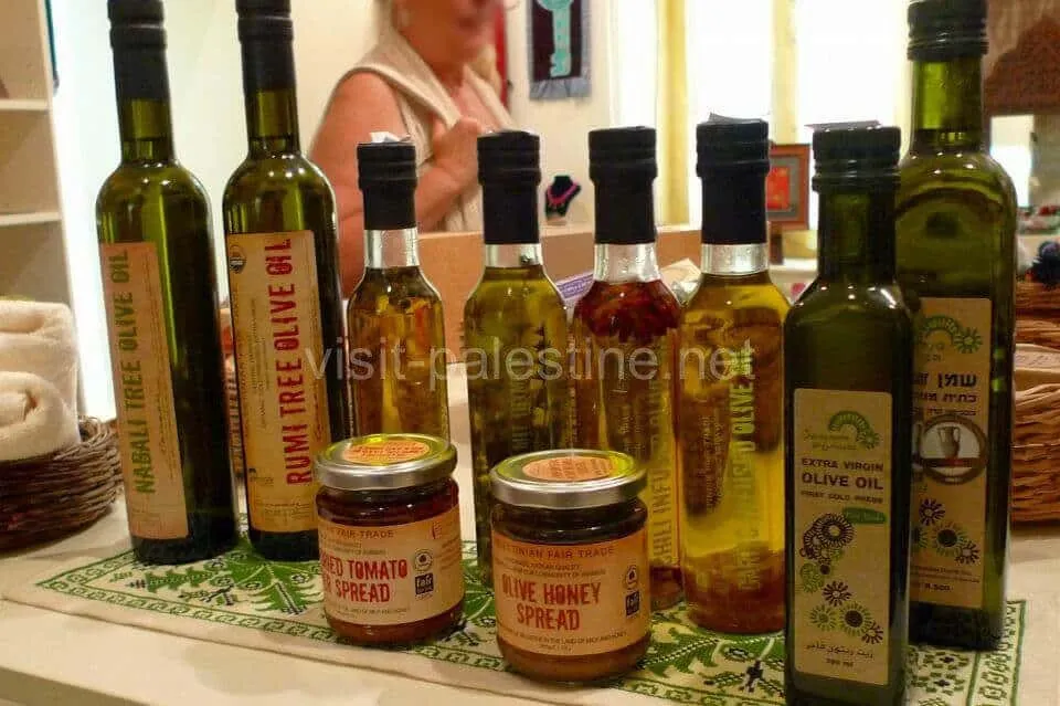 The bottles are just cute! Palestinian olive oil bottles sold in SUNBULRA, Jerusalem