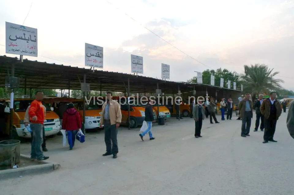 The bus terminal in Jericho. You can leave for other cities from here. Bus terminal in Jericho after crossing Allemby Bridge border