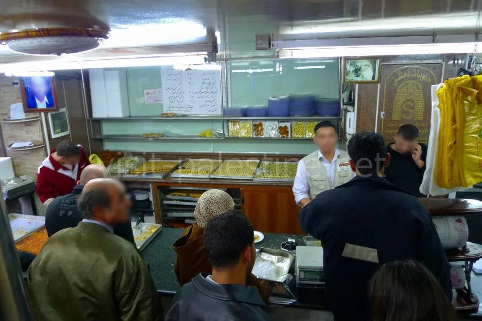 Dimashq sweets shop in Nablus downtown. Nablus Dimshq sweets shop