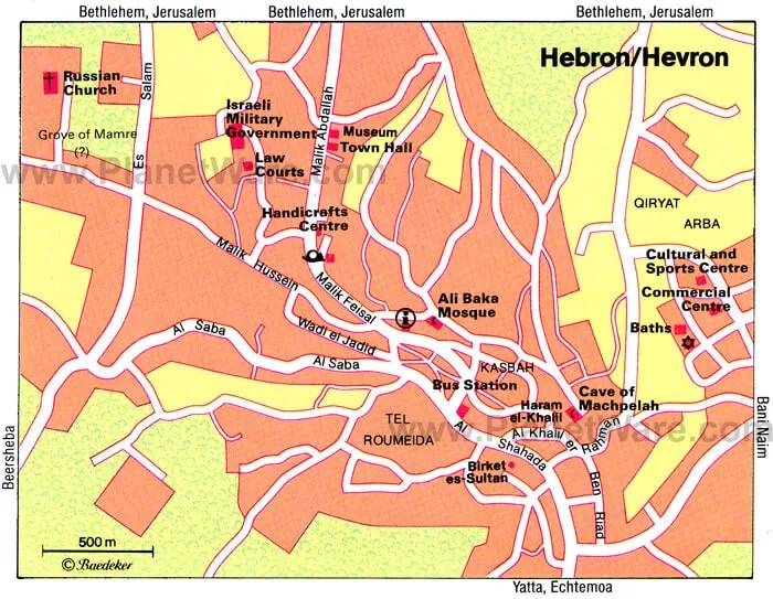 © PlanetWare Hebron city map