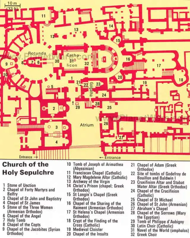 Jerusalem a map of the Church of the Holy Sepulchre ©PlanetWare