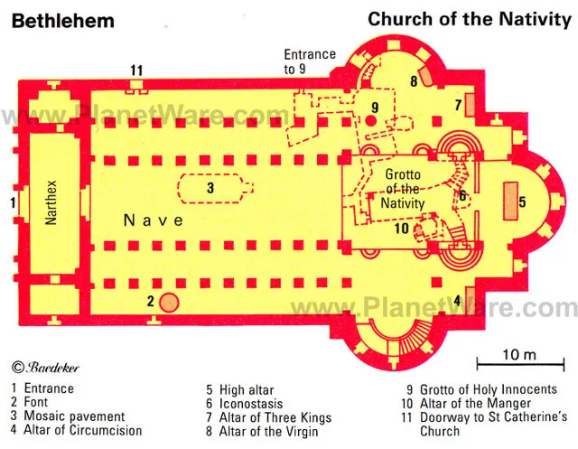 © PlanetWare Map of the church of the nativity